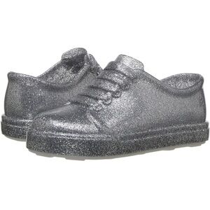 Mini Melissa Silver Glitter Sneaker - little girls size 9 EUC